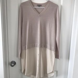 COS Beige Wool Knit/Silk Dress